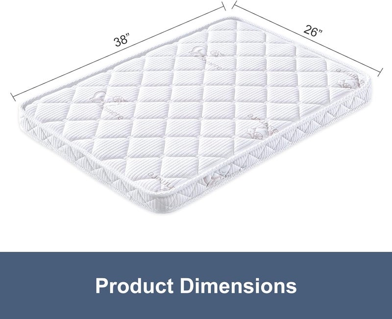 OSSERTSbearY Pack and Play Mattress - 38" x 26"- Premium Knitted Fabric Safety Reinforced Play Yard Mattress - Fits for Graco & Baby Trend & Pamo Babe Playard, Firm Support and Comfort Foam，White - Image 2
